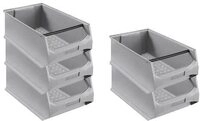 SparSet 5x Graue Sichtlagerbox 5.1 mit Griffstange | HxBxT 20x30x50cm | 21,8...