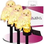 Casativo LED Gartenleuchte Eule mit Akku und Solar Panel, 3er Spar Set,...