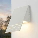 Licht-Erlebnisse LED Au&szlig;enwandleuchte Wei&szlig; IP44 15 cm breit eckig Aluminium...