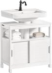 SoBuy Waschbeckenunterschrank Badezimmerschrank - Badschrank mit Fu&szlig;polster,