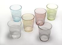 Zafferano Filante Handgemachtes Transparent Glas, Verziert mit mit hauchfeinen...