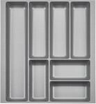 Orga-Box 2 Besteckeinsatz Tiefe: 461 x Breite: 409 mm silbergrau mit Canvas Struktur