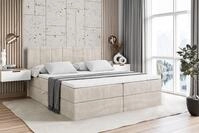 ALTDECOR Boxspringbett mit H3-Matratze MOETI - 180x200 - Beige