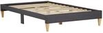 Homestyle4u Polsterbett 140x200 mit Lattenrost Grau Futonbett Doppelbett Bett