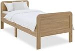 Homestyle4u Einzelbett mit Lattenrost Holzbett 90x200 Komfortbett Eiche Braun...
