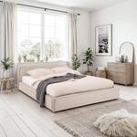 IDIMEX Polsterbett CURSIO mit Lattenrost 140x200, Beige&ndash; Bett mit Polsterung...