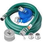 VEVOR Saugschlauch-Set, mit 50,8mm x 19,81m blauem R&uuml;cksp&uuml;lschlauch, 6,1m gr&uuml;nem