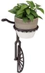Relaxdays Wand Blumenhalter Einrad, Gusseisen, Deko Wandblumentopfhalter f&uuml;r