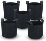 INTIRILIFE 5X Pflanzsack aus Vlies Stoff 38 Liter -10 Gallon- 40 x 30 cm -...