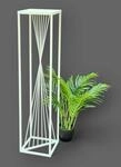 DanDiBo Blumenhocker Metall Wei&szlig; Eckig 100 cm Blumenst&auml;nder Beistelltisch...