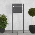 ECD Germany Standbriefkasten mit Zeitungsfach, Design Briefkasten mit Pfosten,