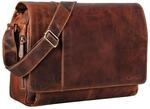 STILORD Vintage Umh&auml;ngetasche Leder gro&szlig; f&uuml;r Herren Damen 15.6 Zoll Laptoptasche