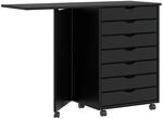 vidaXL Rollschrank mit Schreibtisch Moss Schwarz Massivholz Kiefer, Kommode,