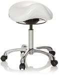 hjh OFFICE 702311 Arbeitshocker Ortho SIT Kunstleder Wei&szlig; ergonomischer Sattelhocker