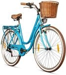 Bergsteiger Marseille 26 Zoll Damenfahrrad, ab 150 cm, Korb aus Rattan,
