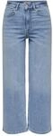 ONLY Female Jeans mit weitem Bein ONLMADISON Hohe Taille Weiter Beinschnitt Verk&uuml;rzt