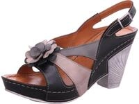 Gemini Damen Sandalette aus Leder mit Slingback und Bl&uuml;tenapplikation...