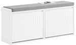 SoBuy Schuhschrank Schuhbank mit Sitzfl&auml;che, Schuhregal mit Stauraum, Klappe,