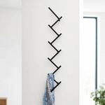 DanDiBo Garderobe Wand Schwarz Metall 96281 Flur Wandgarderobe mit 10 Haken