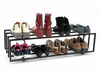 DanDiBo Schuhregal Metall Schwarz 2 Ebenen 96549 Schuhablage Schuhst&auml;nder...