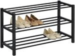IDIMEX Schuhregal NAVAN Metall Schwarz, robuste Schuhbank mit 3 Ablagen,