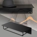 ML-Design Wandgarderobe mit Hakenleiste, Kleiderstange & Hutablage, Stahl,...