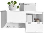 SoBuy FHK24-W Wandgarderobe Flurgarderobe Kleiderhaken H&auml;ngeregal mit 2...