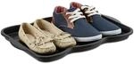 Relaxdays 3X Schuhabtropfschale klein, Kunststoff Schuhablage f&uuml;r 4 Schuhe,...