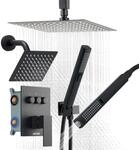 VEVOR Duschsystem-Set inkl. 10 Zoll Regenduschsystem / 6 Zoll Wandmontagekopf / 2 in
