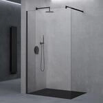 doporro Luxus Duschwand f&uuml;r Dusche Duschabtrennung 130x200cm Schwarz Walk-In...