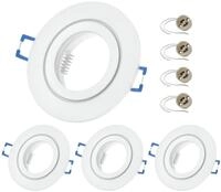 Sweet Led 4x Einbaurahmen Bad f&uuml;r Einbaustrahler 230V IP44, Aluminium Wei&szlig;...