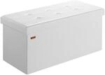 Casaria&reg; Sitzbank mit Stauraum Faltbar Wei&szlig; 80x40x40cm Gepolstert Deckel...