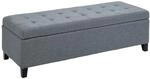 HOMCOM Sitzbank mit Stauraum Polsterbank mit Deckel 125x49x41,5 cm Grau 