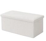 Relaxdays Sitzbank, Stauraum, Teddystoff, faltbar, gepolstert, Flur, Schlafzimmer,