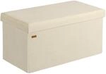 Casaria&reg; Sitzbank mit Stauraum Beige Cord Faltbar Sitzbank 300kg Belastbar...
