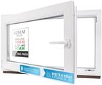 Kellerfenster Kunststofffenster wei&szlig;, BxH: 80 x 50 cm / 800 x 500 mm 2-fach