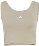 adidas Women's Essentials SMALL Logo Cotton Lifestyle Tank, Wonder Cargo/White,...