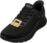 Skechers Herren Bobs Squad Chaos Solid Step Sneaker, Black Knit, 45.5 EU