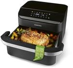 GOURMETmaxx Hei&szlig;luftfritteuse, 10 L - 2 x 5 L Airfryer Vario-Kammer | Fritteuse mit