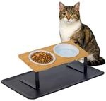 Relaxdays Katzennapf erh&ouml;ht, Futtersch&uuml;ssel doppelt, je 600 ml, Keramik,