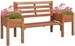 Outsunny Gartenbank, 2-Sitzer Sitzbank, Holzbank, Balkonbank mit Blumenkasten,...