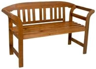 Spetebo Rosen Sitzbank aus Eukalyptus 2-Sitzer - 130x82x45 cm - Holz Outdoor...