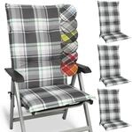 Beautissu 4er Set Hochlehner Auflagen Set Gartenst&uuml;hle 120x50 cm Polster...