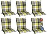 Beautissu 6er Set Sunny GR Niedriglehner Auflagen Set f&uuml;r Gartenst&uuml;hle 100x50...