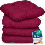 Beautissu 4er Set Sitzkissen 40x40 cm Lisa Rot - weiche Indoor & Outdoor Kissen...