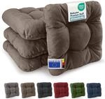Beautissu 4er Set Premium Stuhlkissen 40x40 cm Taupe &ndash; UV-best&auml;ndig & Robust