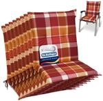 Beautissu 8er Set Sunny RO Niedriglehner Auflagen Set f&uuml;r Gartenst&uuml;hle 100x50...