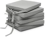 Beautissu Loft SK Stuhlkissen 45x40 cm Hellgrau - 6er Set Stuhlpolster mit...