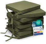 Beautissu Loft SK Stuhlkissen 45x40 cm Olivgr&uuml;n - 8er Set Stuhlpolster mit...