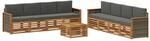 vidaXL Sofagarnituren mit Kissen 9 pcs Massivholz Akazie, Outdoorsofa, modernes